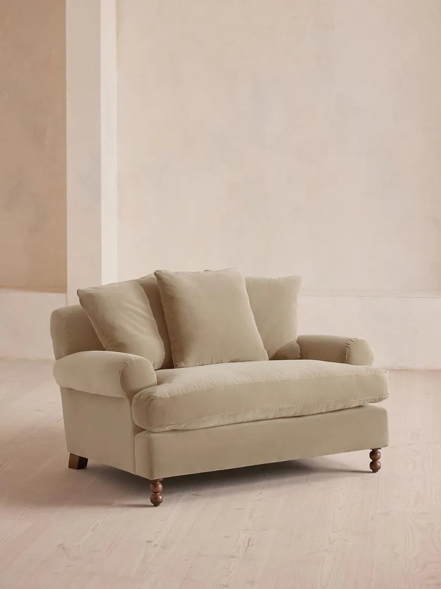 Audrey Loveseat, Velvet, Oyster