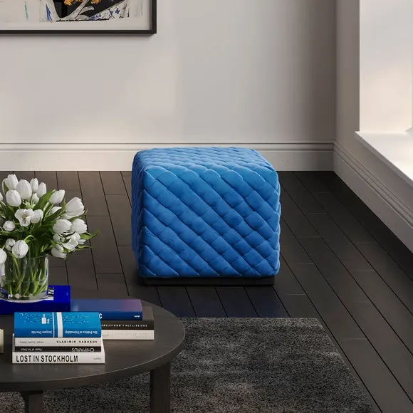 Colline Small Velvet Pouffe