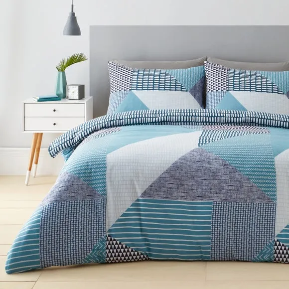 Catherine Lansfield Larsson Geo Reversible Duvet Cover and Pillowcase Set 1