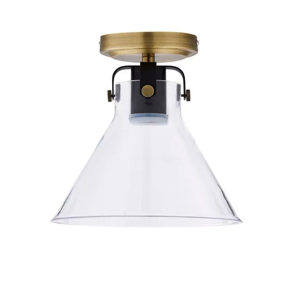 Paulson Antique Brass Bathroom Flush Ceiling Light 5