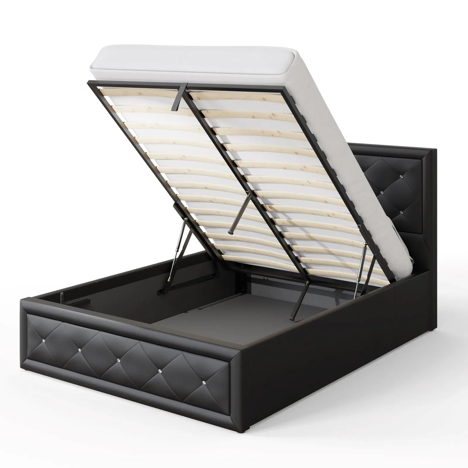 GFW Hollywood Ottoman Storage Bed in Black 5