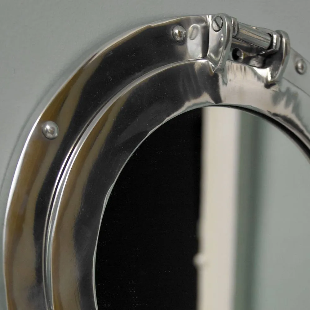 Melody Maison Silver Metal Porthole Mirror 28cm X 28cm in Clear 5