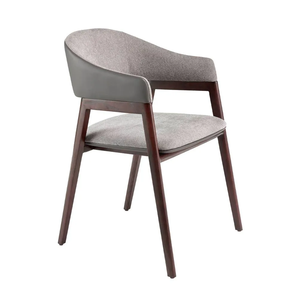 Angel Cerda Model Grey Fabric & Dark Mink Leatherette Dining