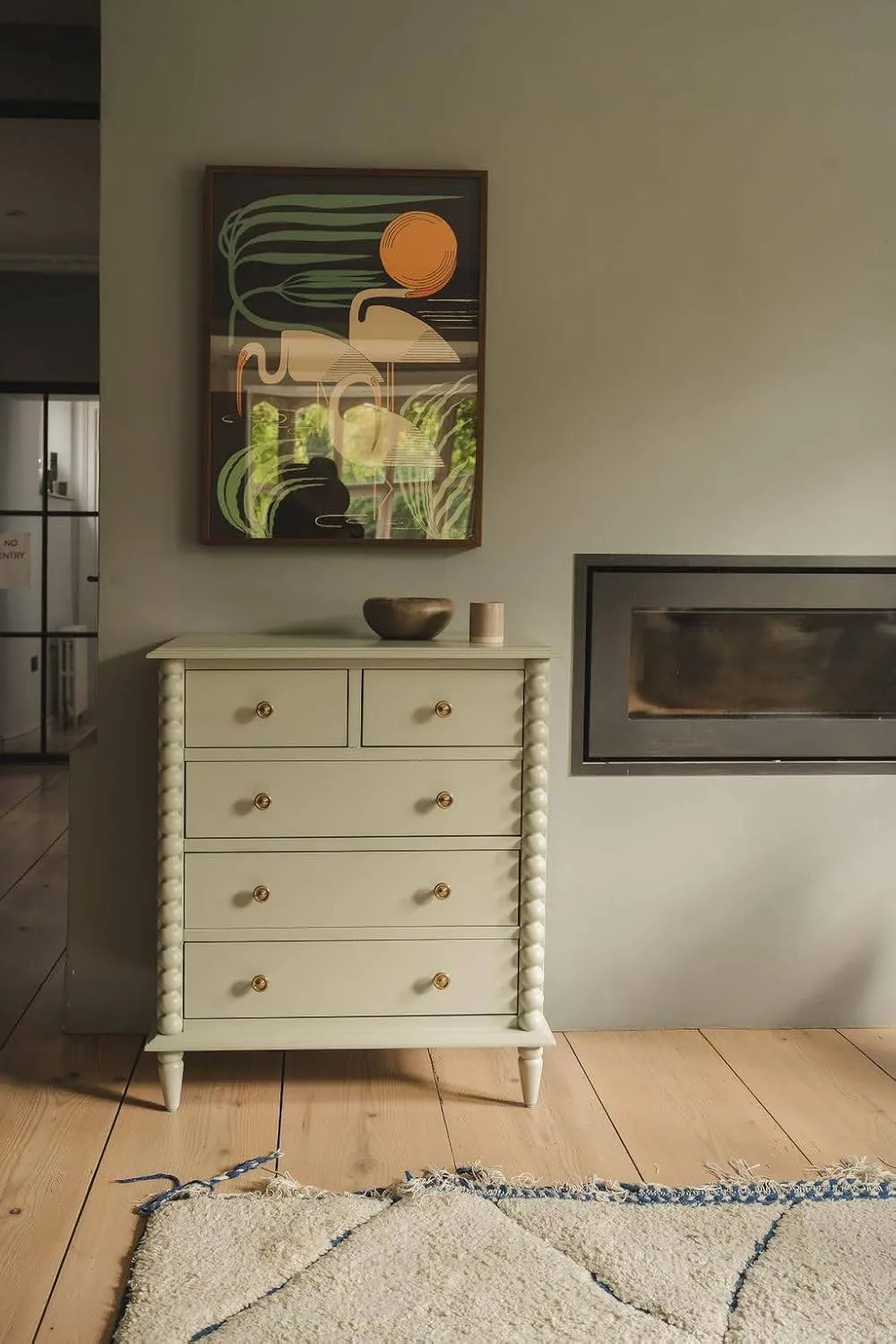 Statement Furniture Cromwell 2 over 3 Chest of Drawers with Bobbin Design in Light Green 5