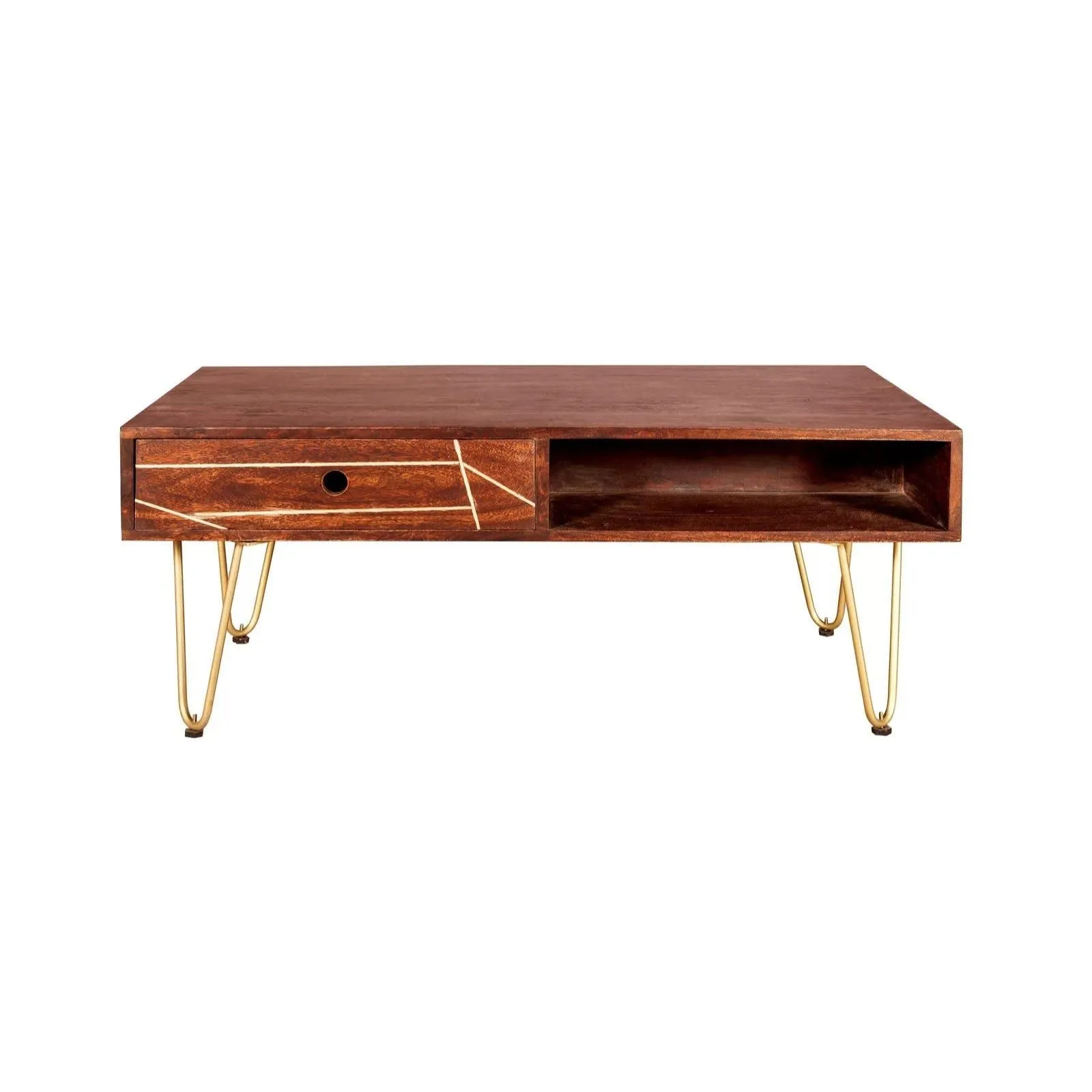 IH Design Rectangular Coffee Table Deiondre Dark Mango in Brown 5