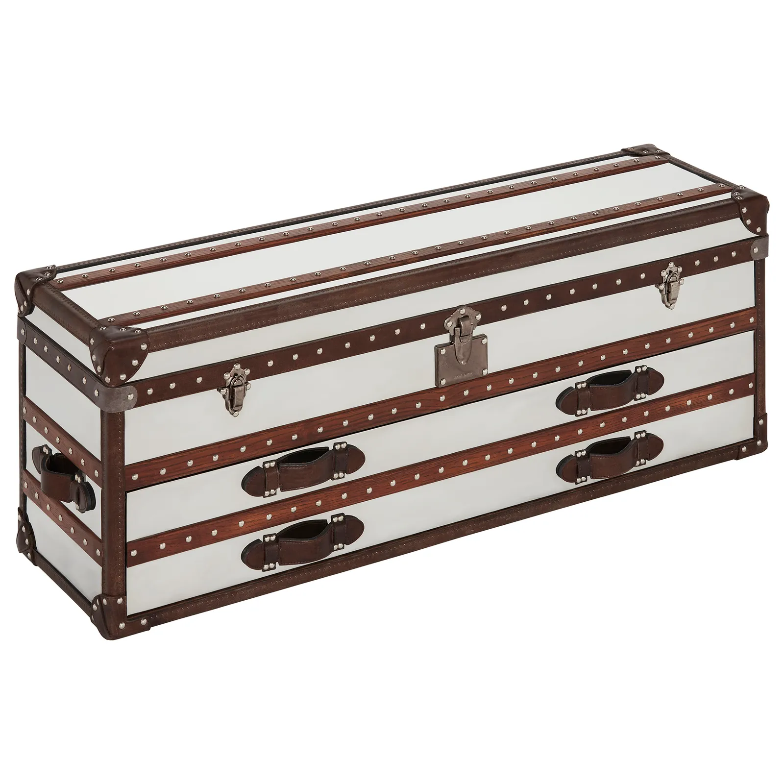 Timothy Oulton Harrow Trunk, Silver Metal | Barker & Stonehouse 6