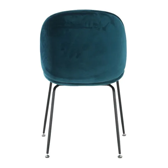 Fusion Living Luxurious Velvet Dining Chair with Black Metal Legs 6