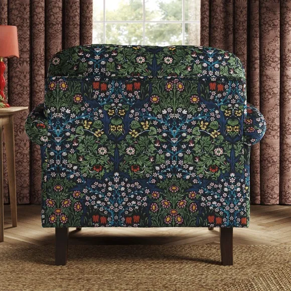 Jolene William Morris Blackthorn Print Velvet Snuggle Chair 3