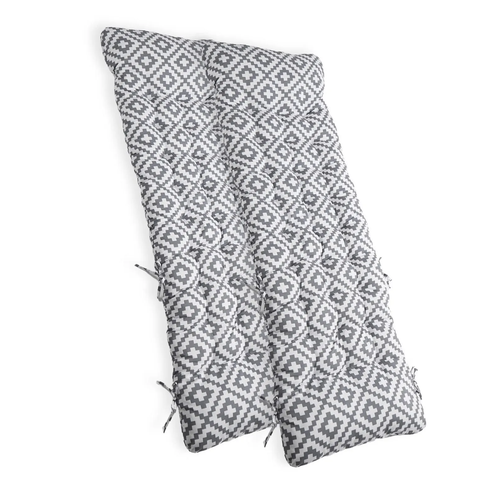 OHS 2 x Gravity Chair Seat Cushion Filled Outdoor Garden Water Resistant in Light Grey
