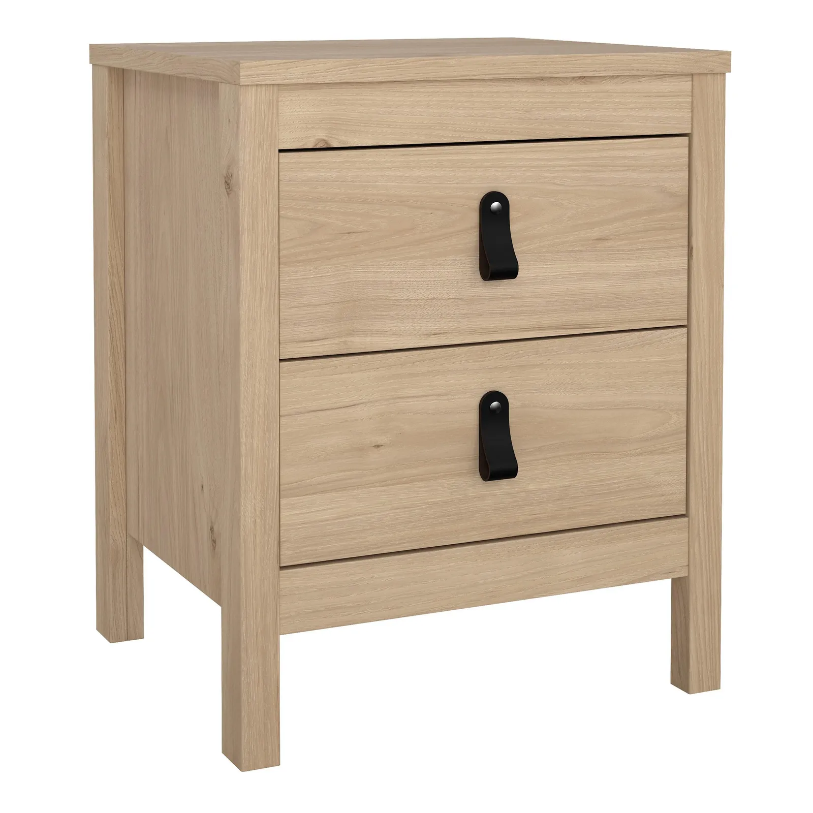 Furniture To Go Barcelona Bedside Table 2 Drawers in Jackson Hickory Oak in Light Oak