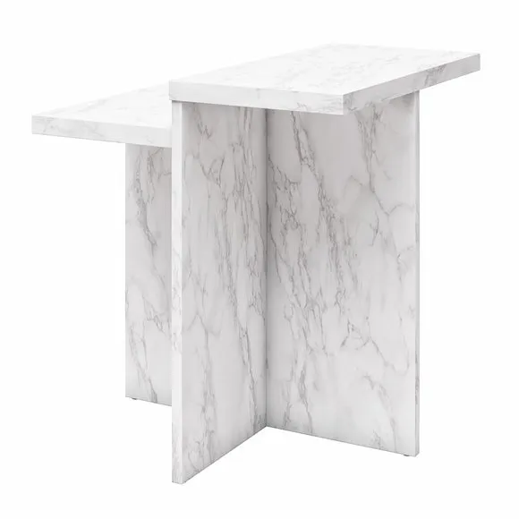 Brielle Side Table, Faux Marble 5