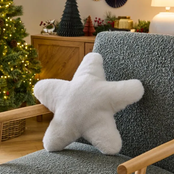 Faux Fur Star Shaped Cushion