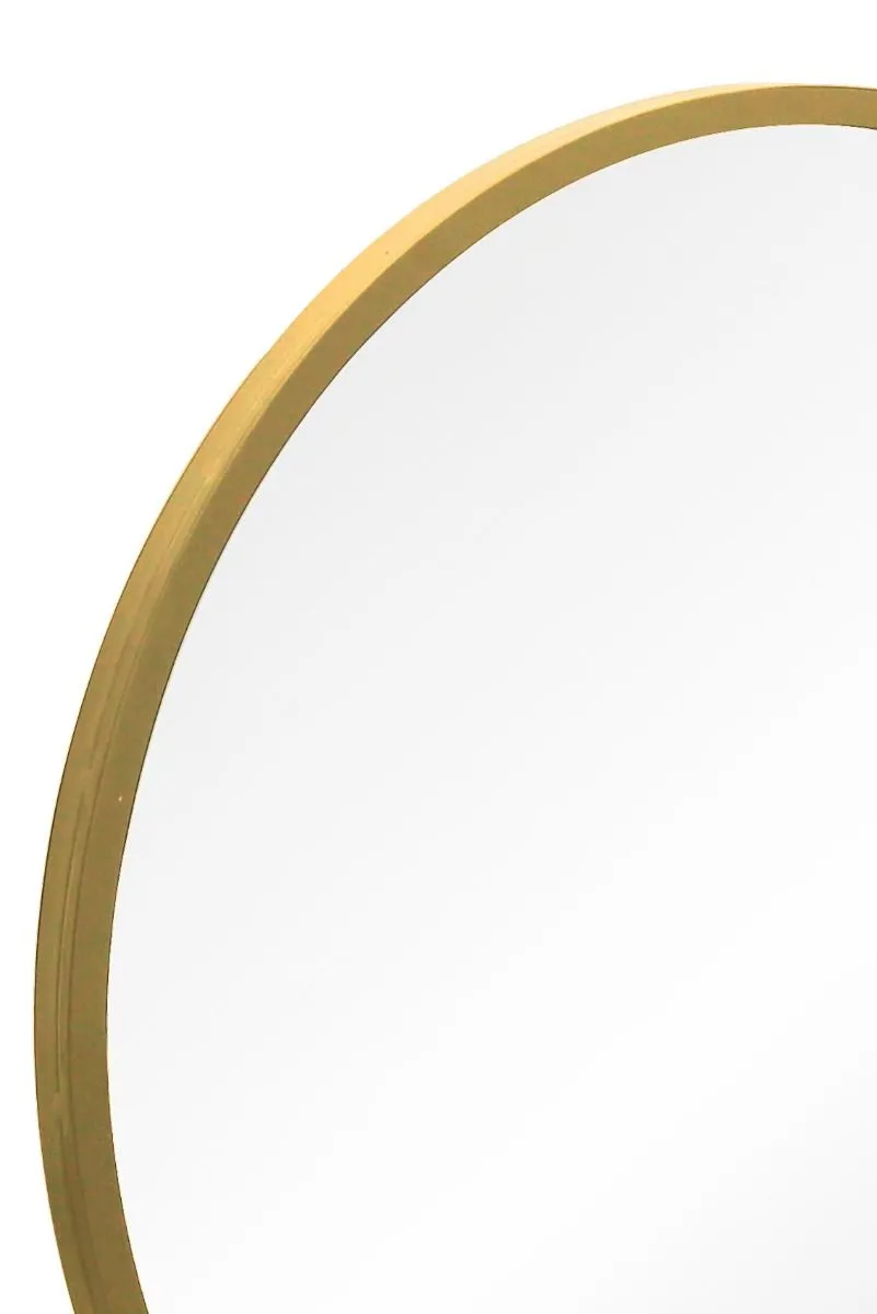 MirrorOutlet Gold Framed Flat Bottom Circular Wall Mirror (84CM X 80CM) 6