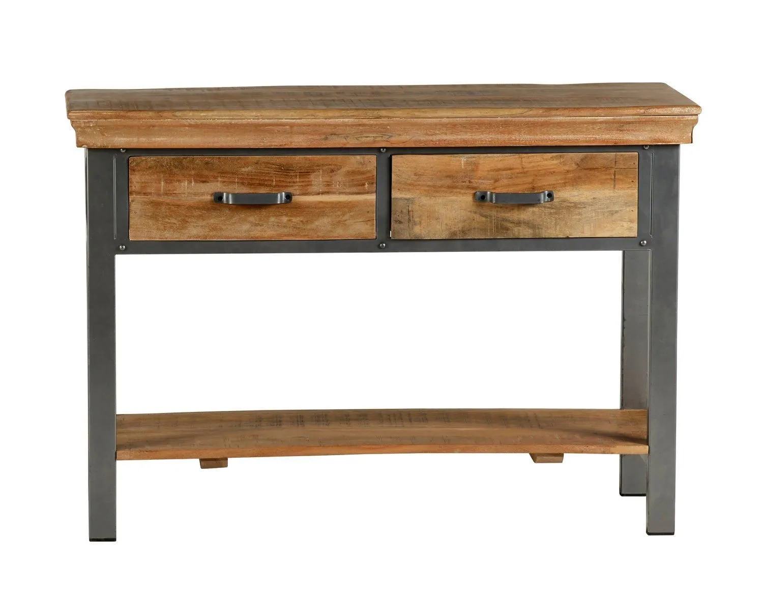 IH Design Hortence Industrial 2 Drawer Console Table in Brown 2