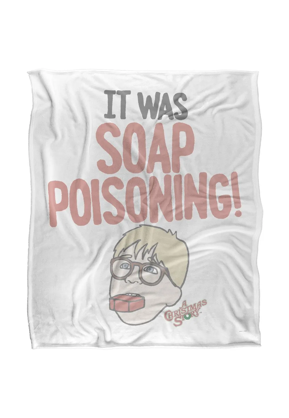 Warner Brothers A Christmas Story Soap Silky Touch Super Soft Throw Blanket in White