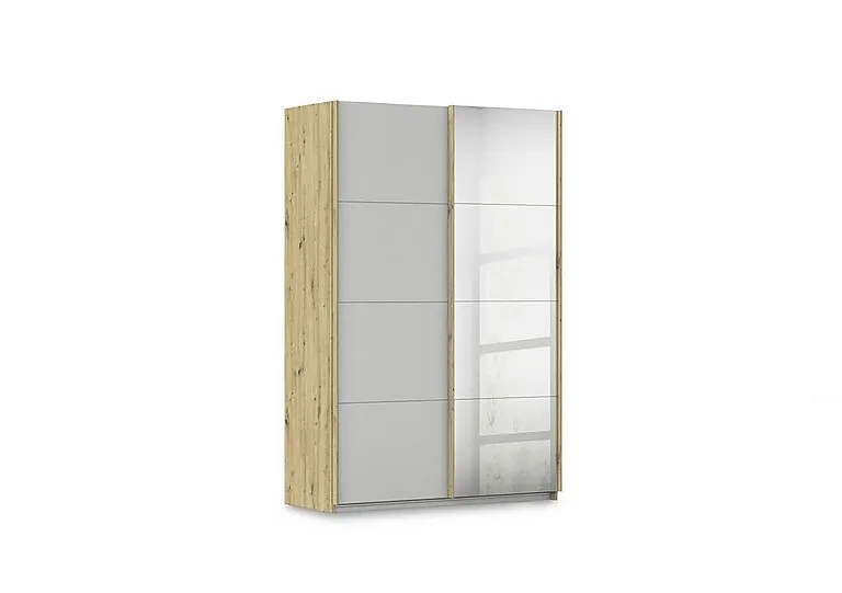 Freja 136cm 2 Door Sliding Decor Wardrobe With Mirror Door