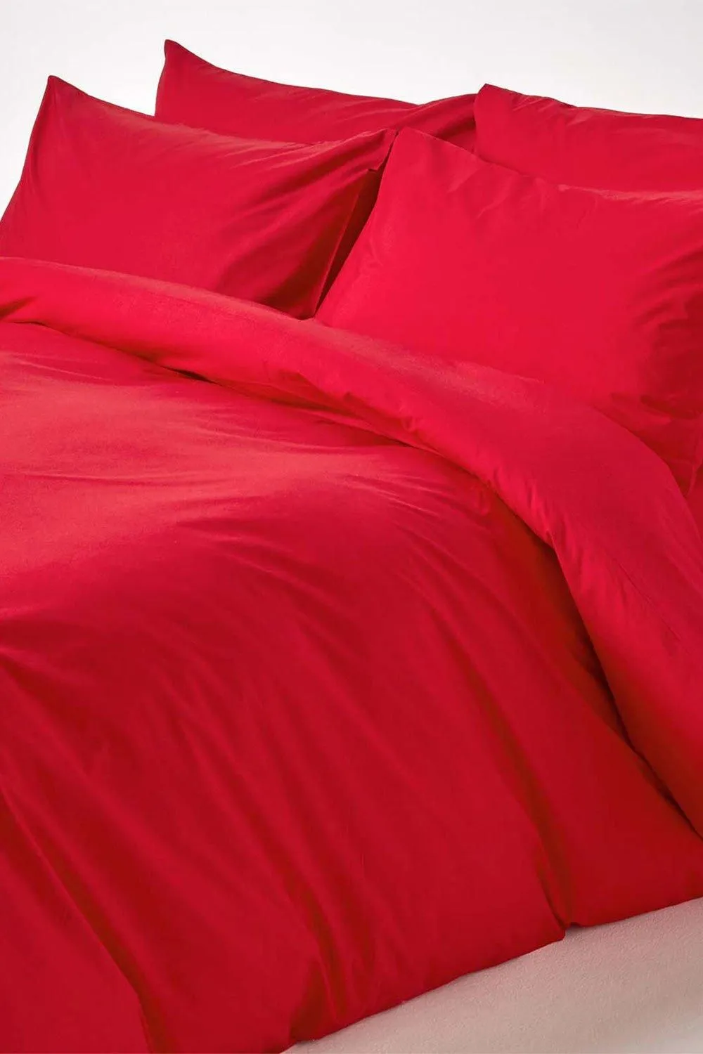 Homescapes Egyptian Cotton Duvet Cover with Pillowcase, 200 TC in Red 1