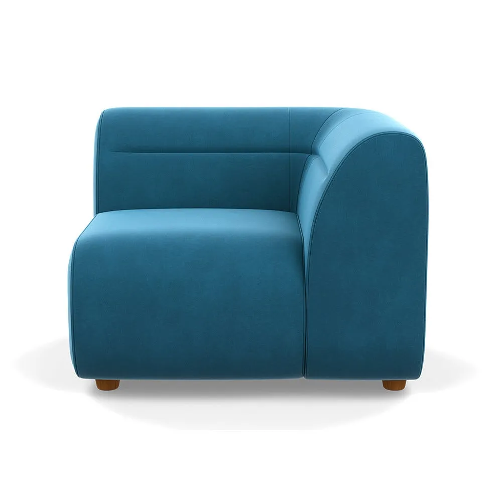 Heal's Lilli Right Hand Facing Corner Unit Smart Velvet Ocean Natural Beech Feet