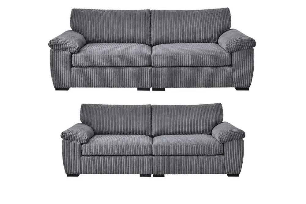 Bliss Furniture Amalfi 3+2 Seater Split Sofa Soft Fabric in Grey