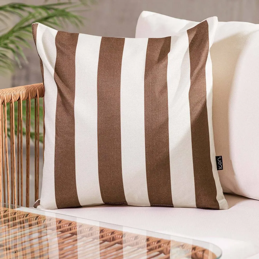 icon Cushion 43x43 Kyoto Fabric, Stripe, Chocolate