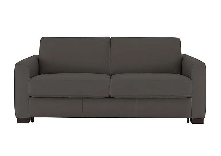 Alcova 3 Seater Leather Sofa Bed with Box Arms - Torello Grigio Scuro