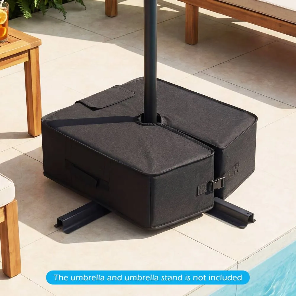 Costway Umbrella Base Weight 40 kg Sand-fillable Bag w/ Handles Umbrella Stand in Black