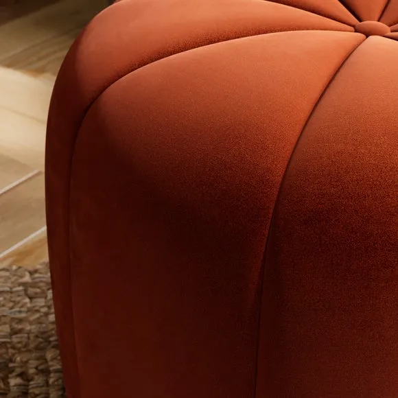 Pumpkin Velvet Footstool 4