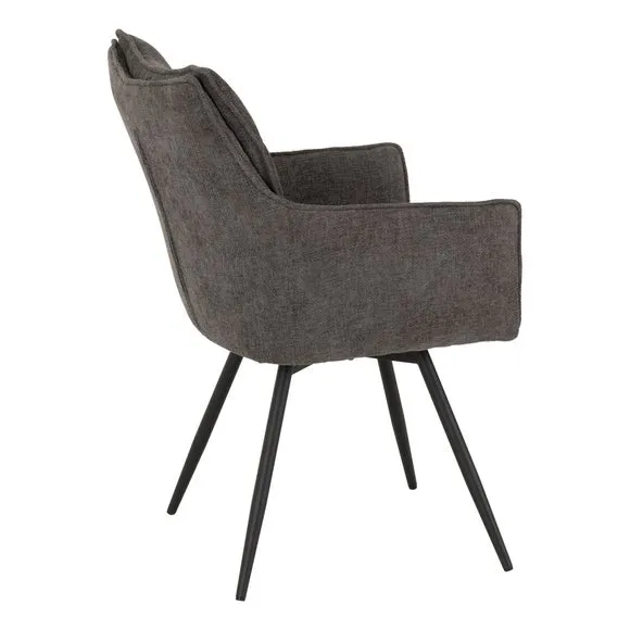 Lewis Set of 2 Carver Swivel Dining Chairs, Fabric 5
