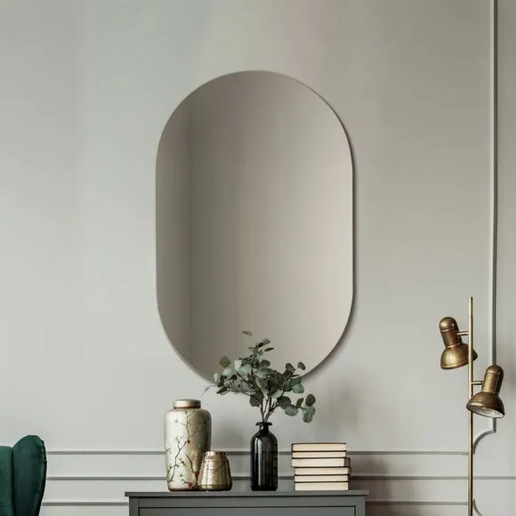 Ovale Frameless Lozenge Oval Wall Mirror