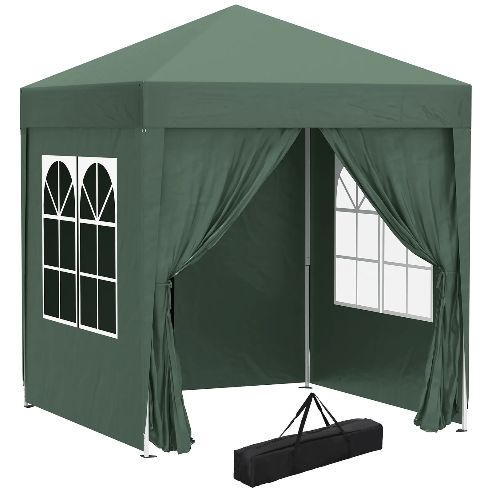 OUTSUNNY 2mx2m Pop Up Gazebo Party Tent Canopy Marquee with Storage Bag in Green 2