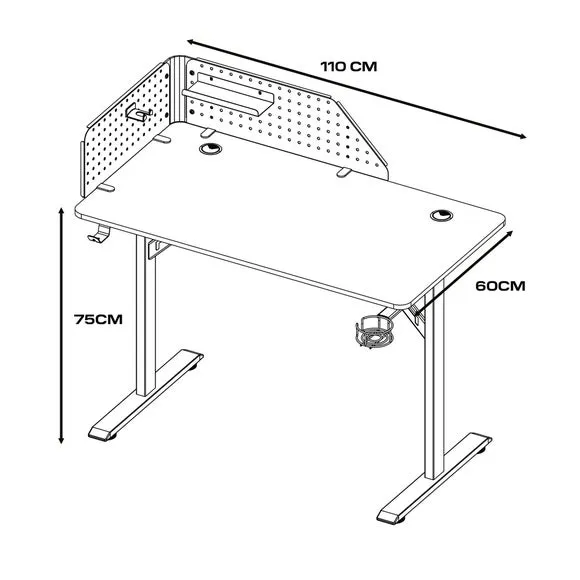 X Rocker Vortex Gaming Desk with Pegboard 6