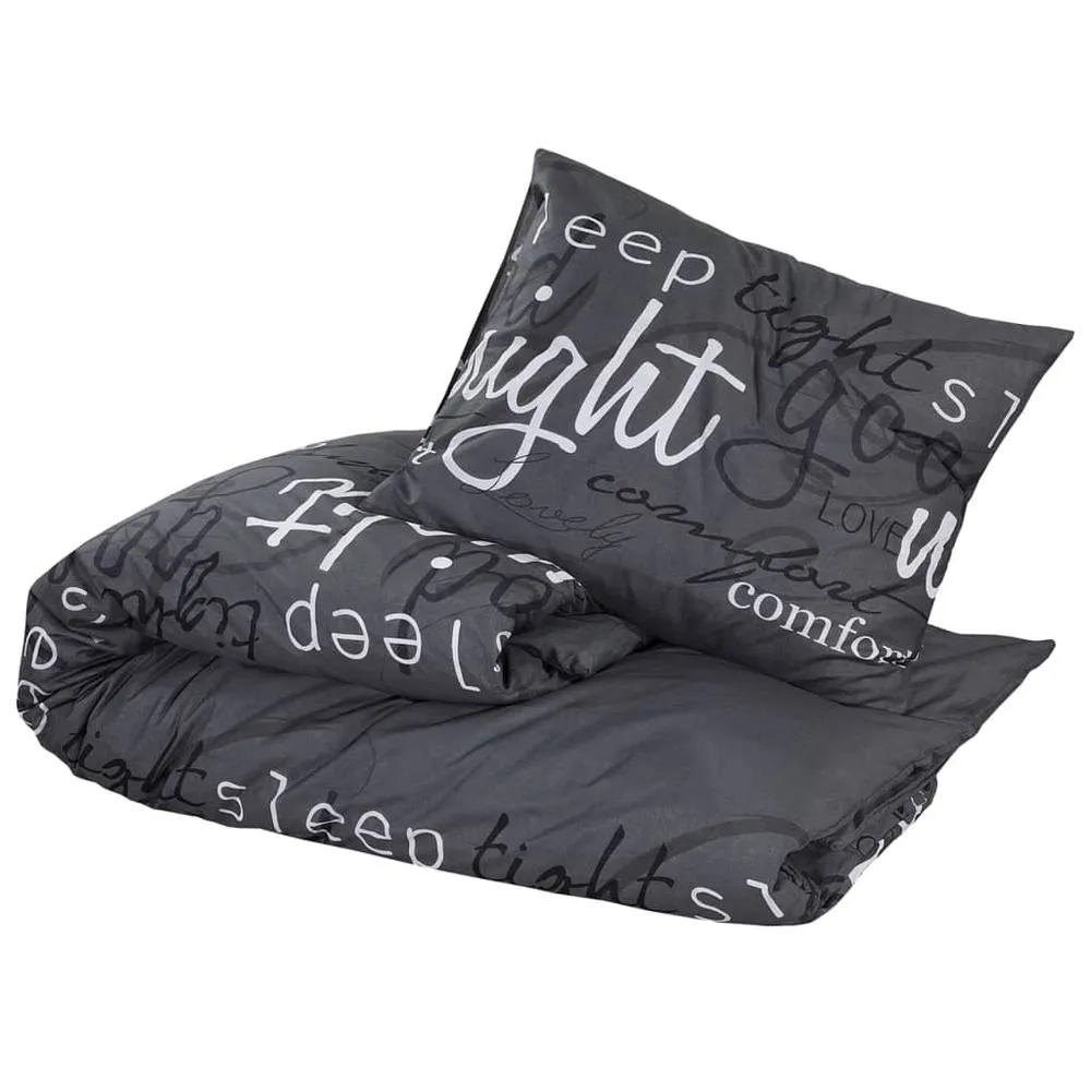 Berkfield Home Elegant Duvet Cover Set Black 240x220 cm Cotton in Dark Grey