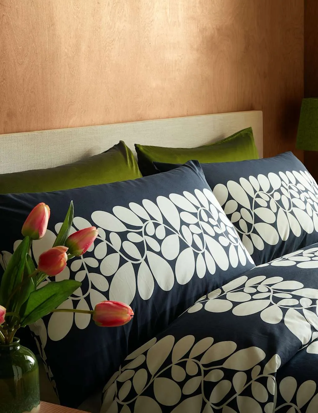 Orla Kiely 2 Pack Pure Cotton Sycamore Stripe Pillowcases Blue Mix