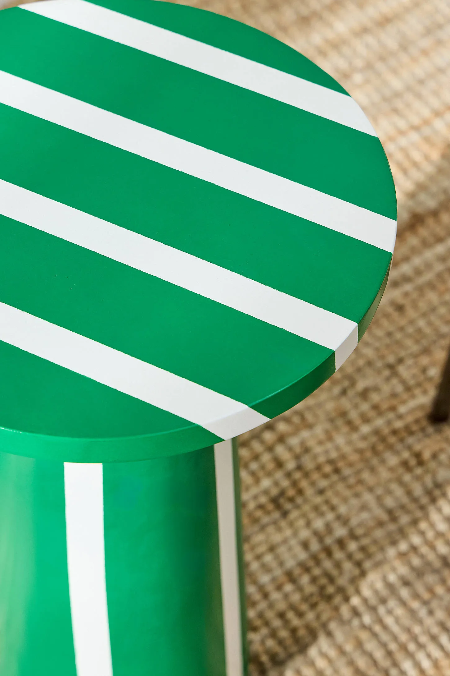 Striped Side Table - Green 3