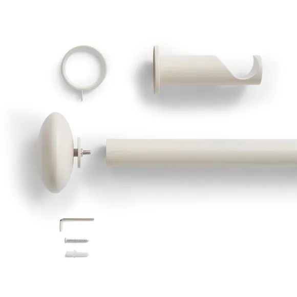 Pebble Fixed Metal Curtain Pole with Rings 2