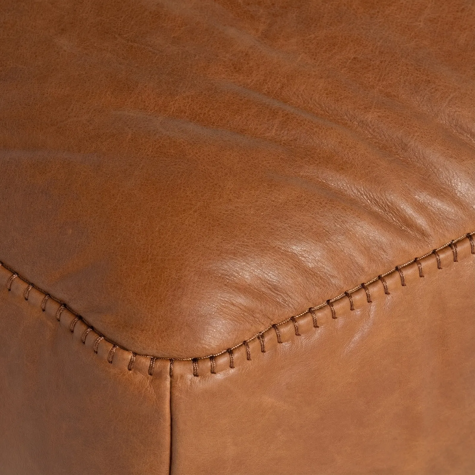 Epping Footstool, Brown Leather | Barker & Stonehouse 5