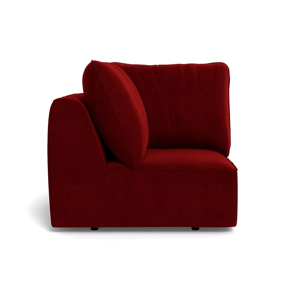 Heal's Morven Corner Unit Smart Luxe Velvet Mulberry