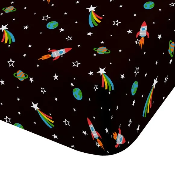 Catherine Lansfield Rainbow Rockets Fitted Bed Sheet 3