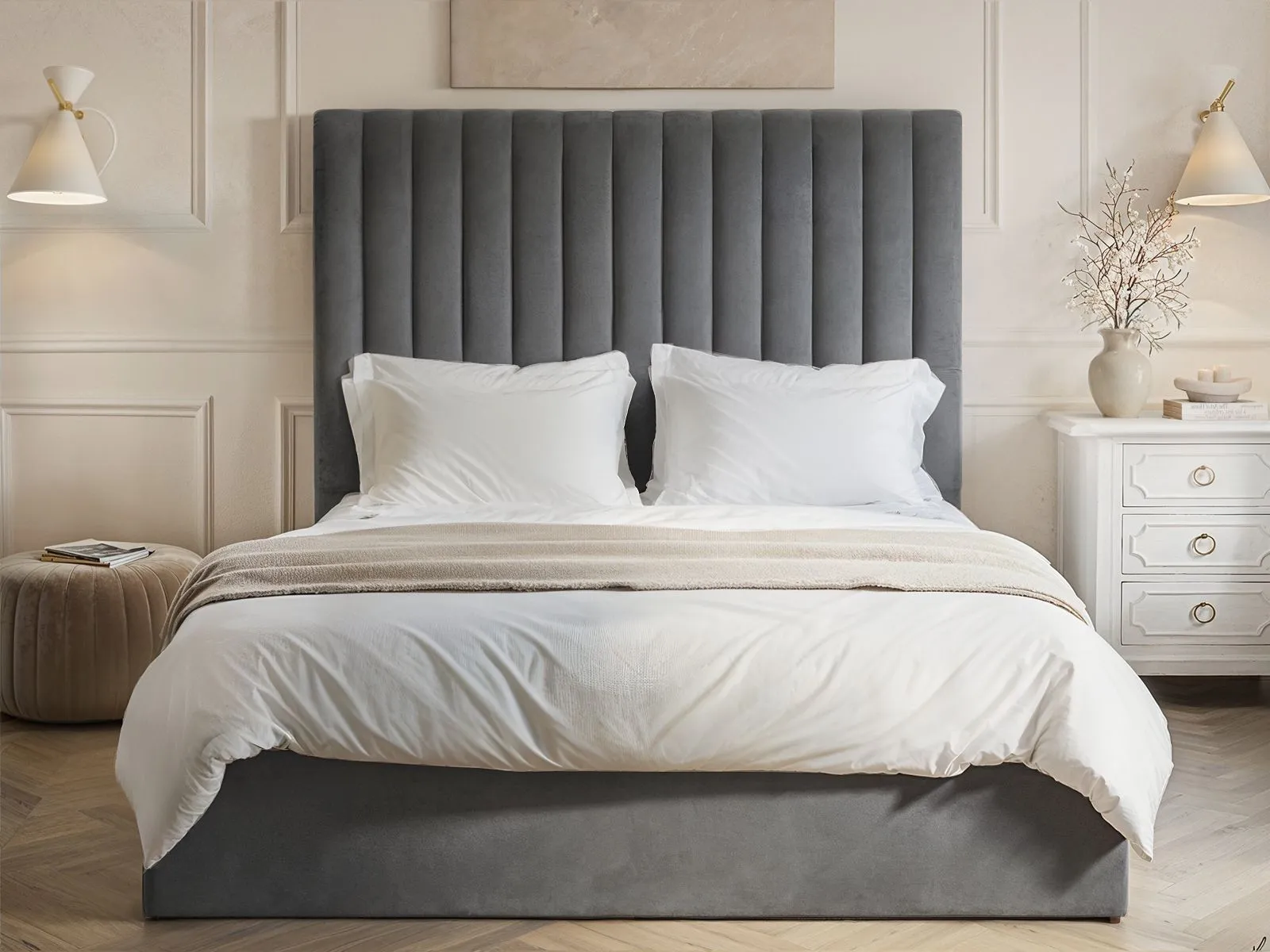 Flair Everley Fabric Ottoman Bed in Grey 2