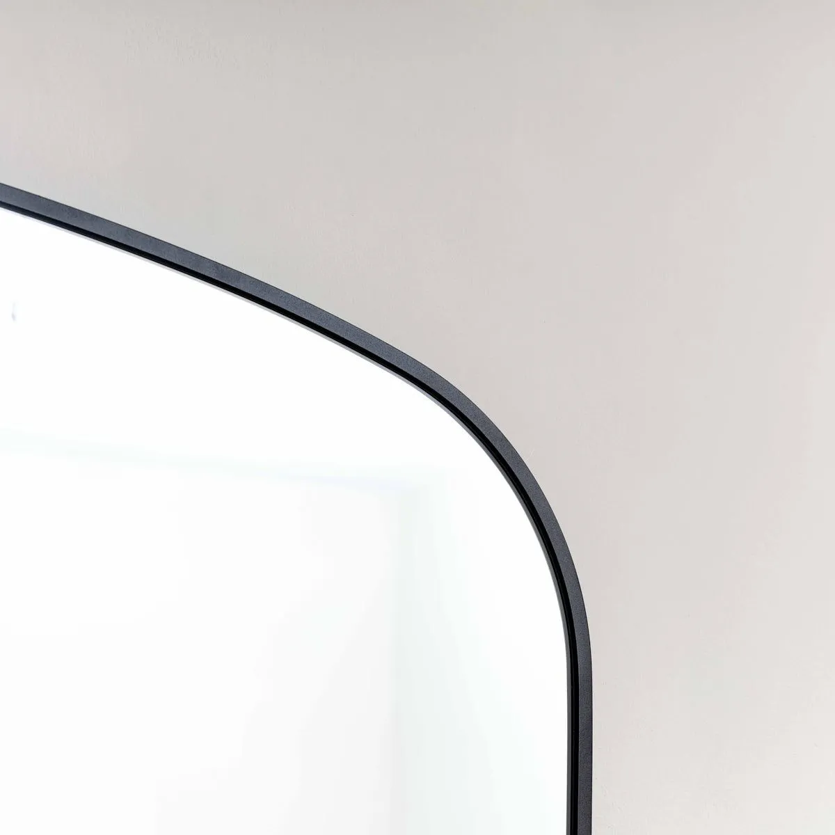 Melody Maison Large Black Framed Arched Wall Mirror 92cm X 91cm 3