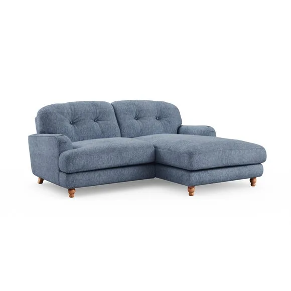 Martha Slub Faux Linen Corner Chaise Sofa 6