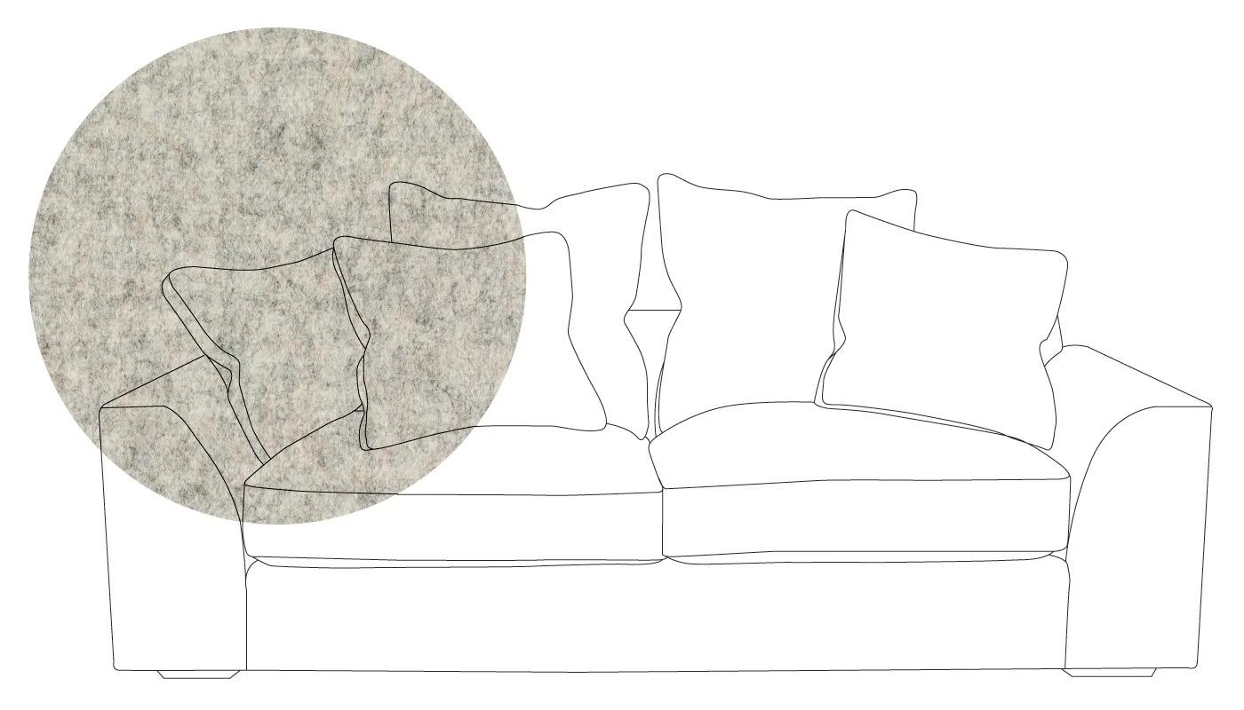 Heal's Cumulus 4 Seater Sofa Melton Wool Limestone Black Feet 1