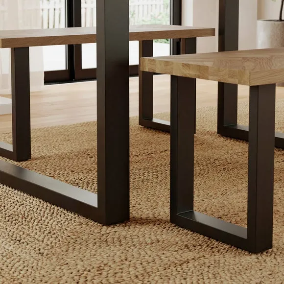 Shelton 4 Seater Dining Table with 2 Benches 6