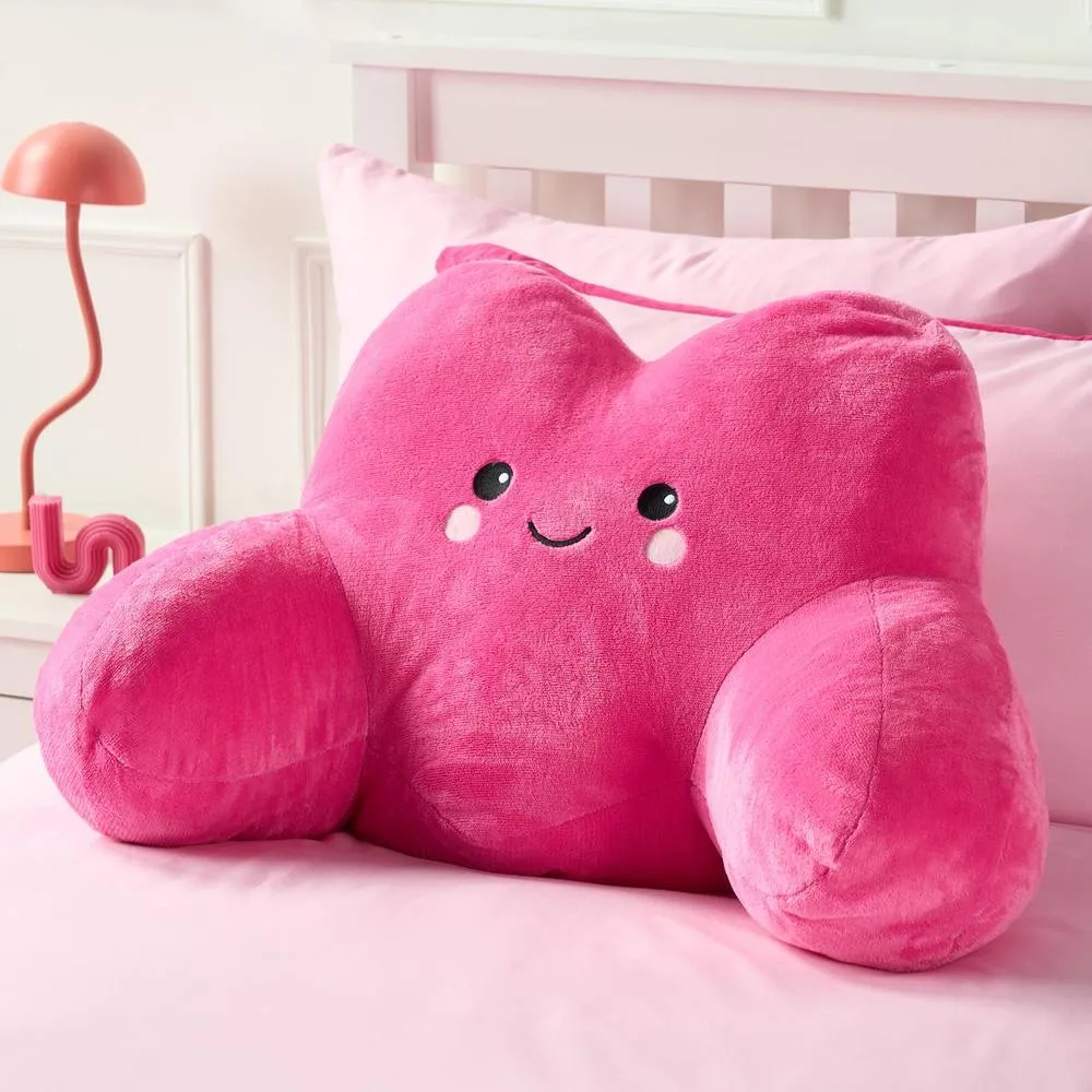 OHS Hazel the Heart Cuddle Cushion Novelty Reading Pillow in Bright Pink