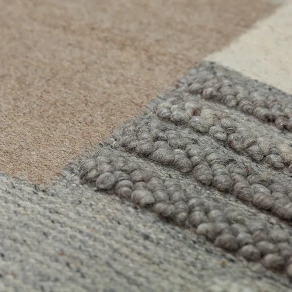 Tonal Patchwork Wool Rug 2
