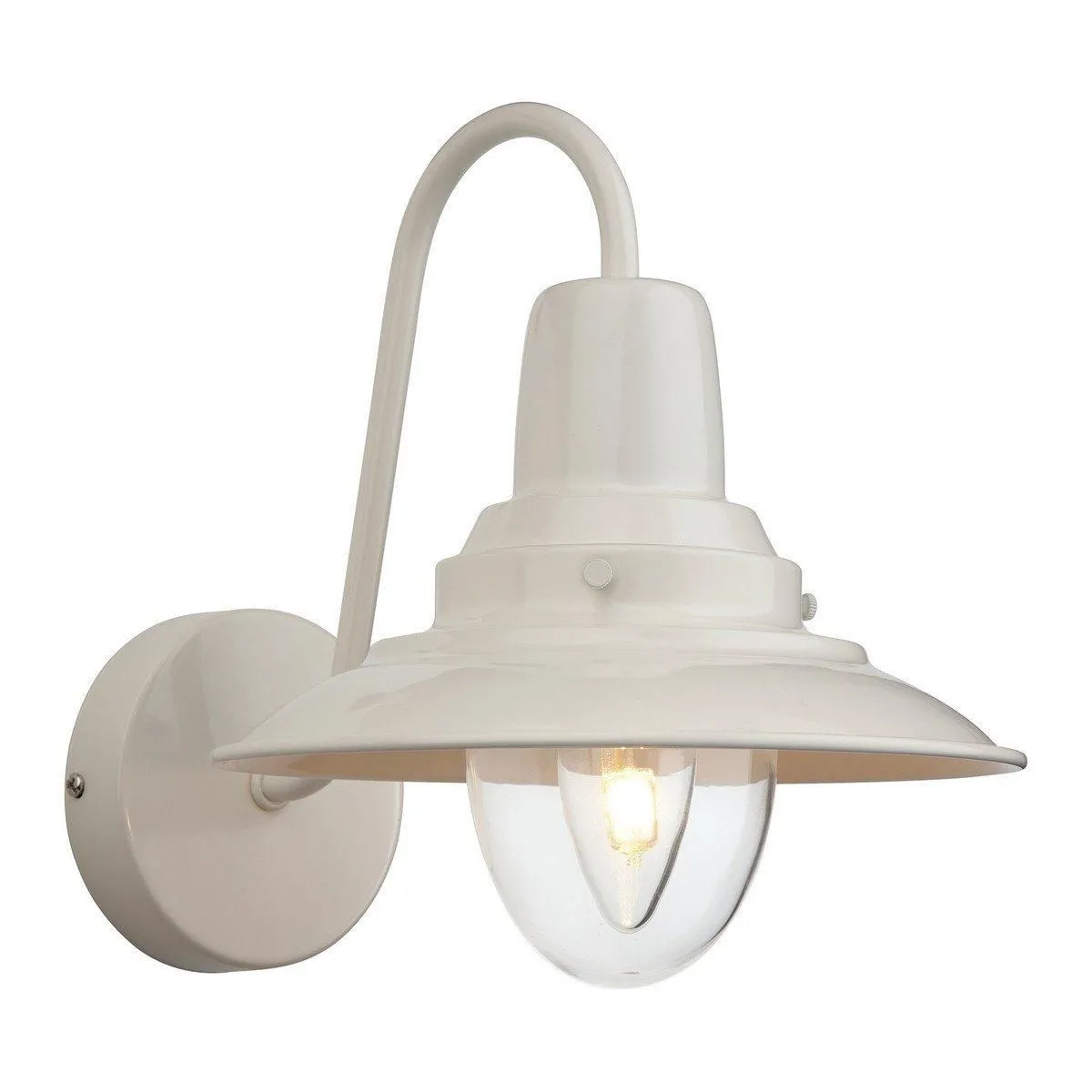 Netlighting Fisherman 1 Light Indoor Dome Wall Light Cream Clear Glass E14 in Beige