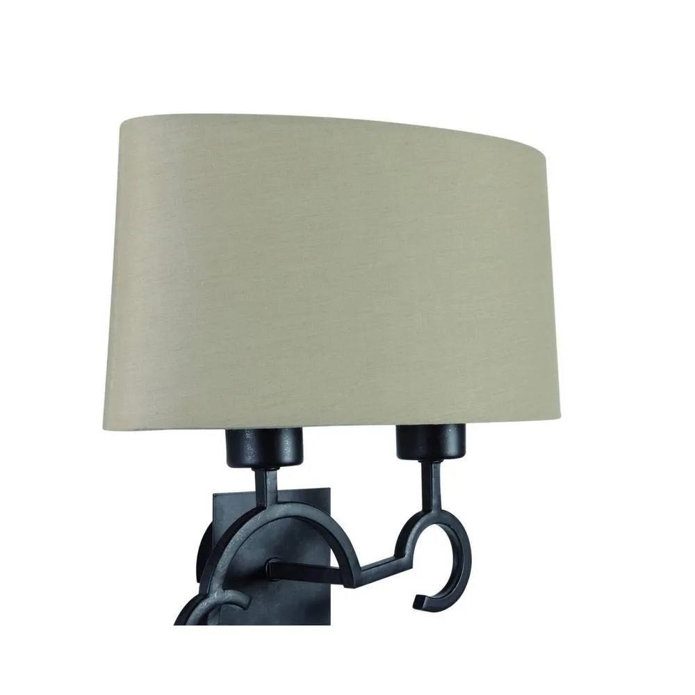 Netlighting Argi Wall Lamp 2 Light E27 with Taupe Shade Brown Oxide 3