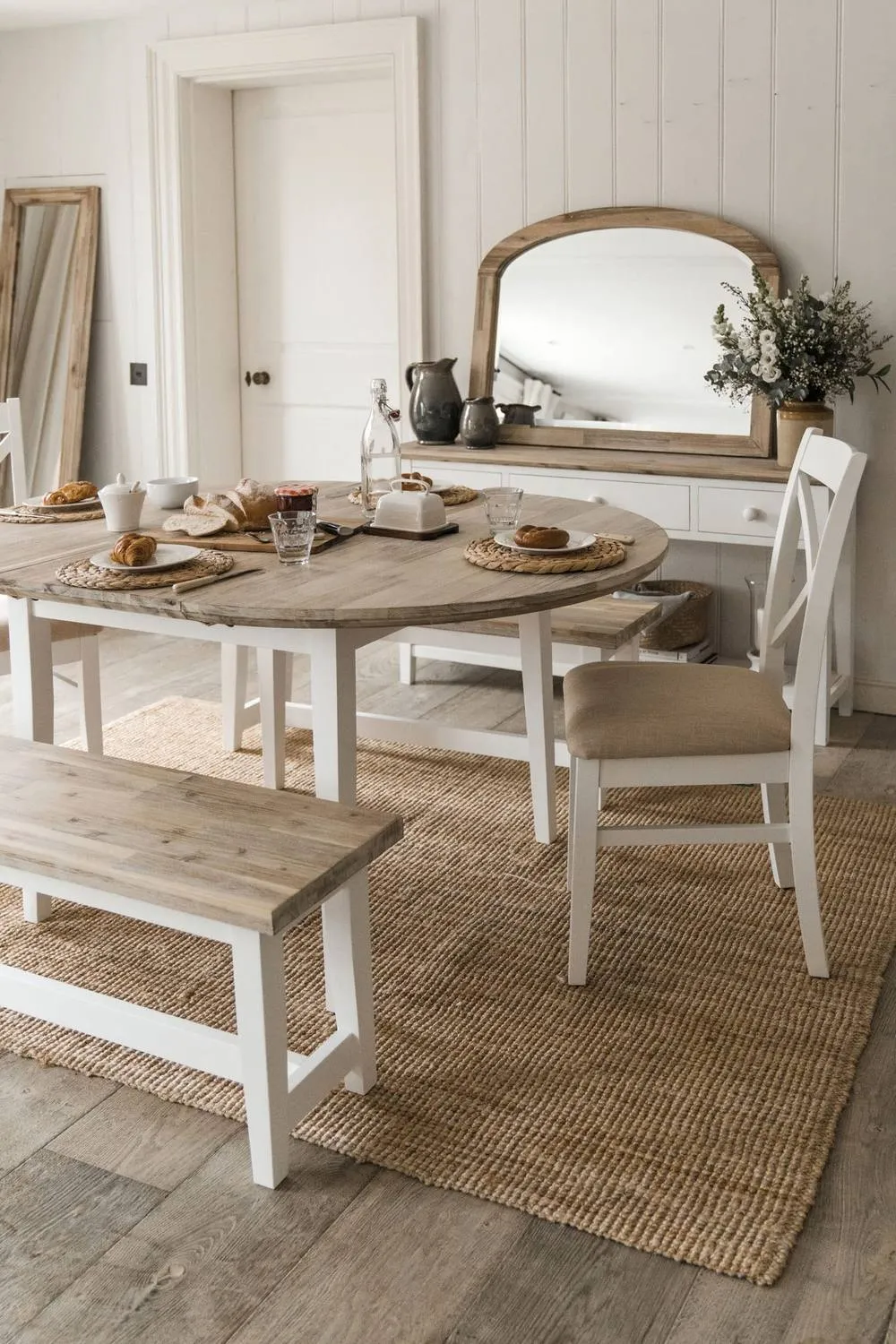 Statement Furniture Florence Round Oval Extendable Kitchen Dining Table in White 2
