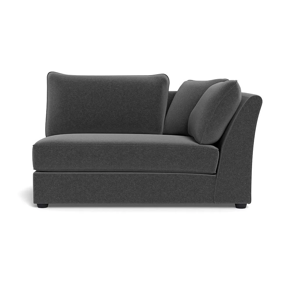 Heal's Tailor Large Curved Right Hand Facing Corner Unit Melton Wool Granite Black Feet