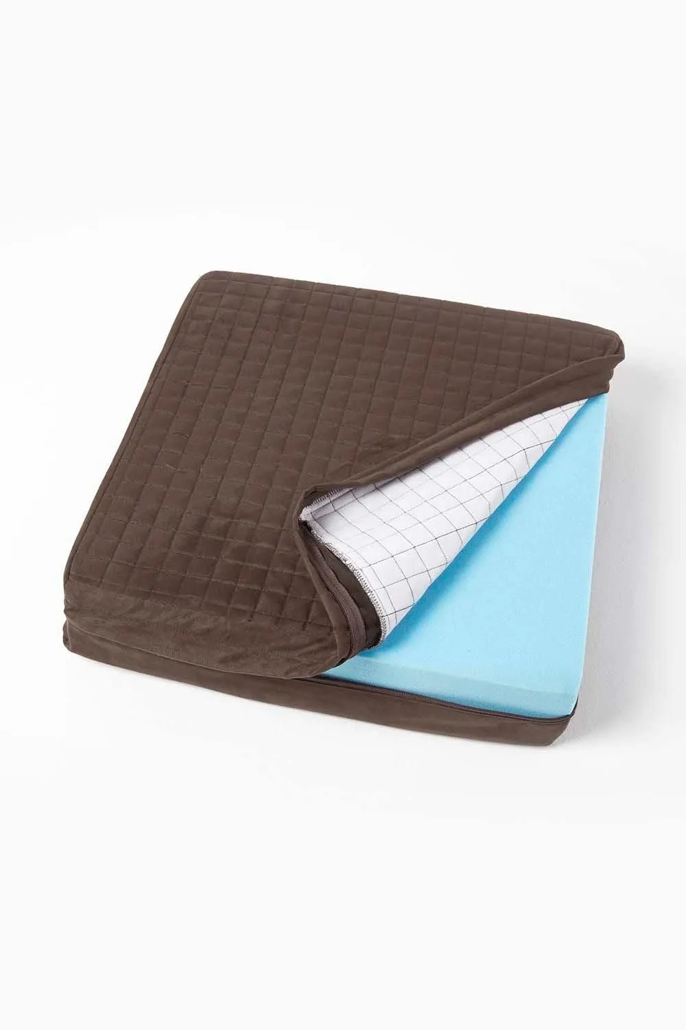 Homescapes Suede Orthopaedic Foam Armchair Booster Cushion in Chocolate 2